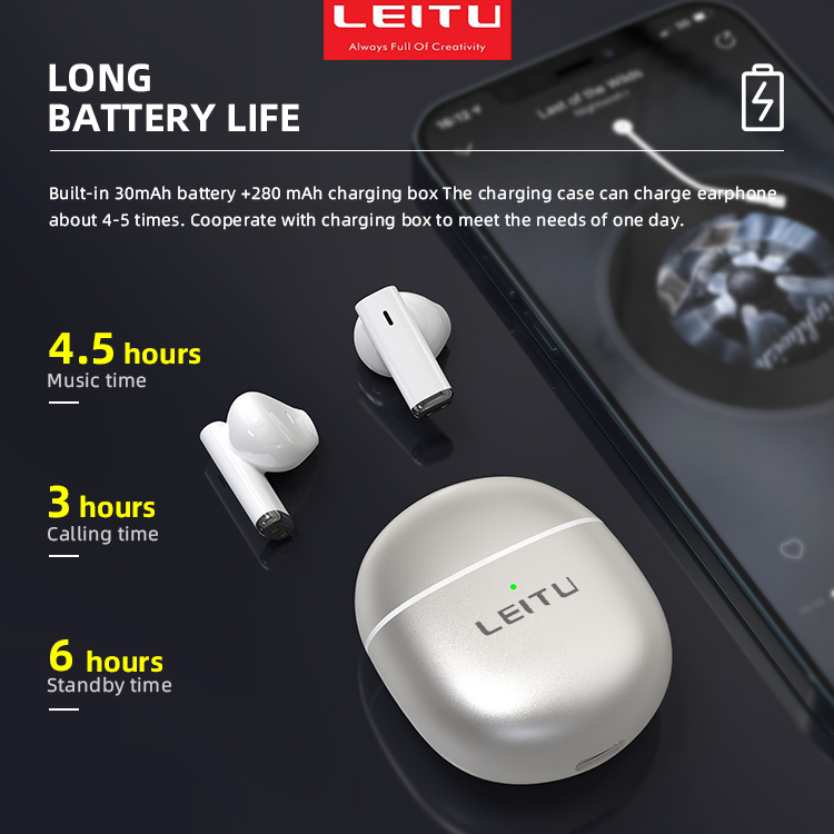 هنذفری بلوتوثی (ایرپاد) لیتو WIRELESS EARBUDS LEITU LT-8