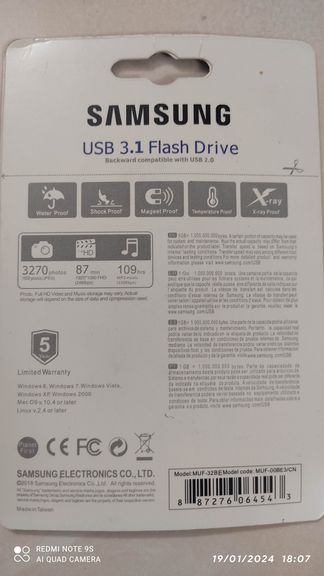 فلش مموری سامسونگ مدل FIT Plus USB 3.1 ظرفیت Flash Memory Samsung Fit Plus / 32GB