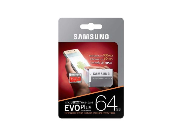 کارت حافظه (رم) مدل EVO Plus  ظرفیت Samsung EVO Plus microSDXC Class 10 UHS-I U1 / 64GB