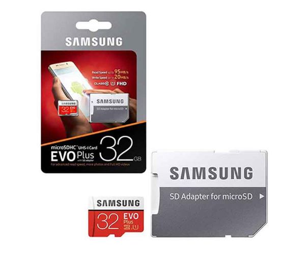 کارت حافظه(رم) مدل EVO Plus همراه با آداپتور SD ظرفیت Memory Card  EVO Plus Samsung / 32GB