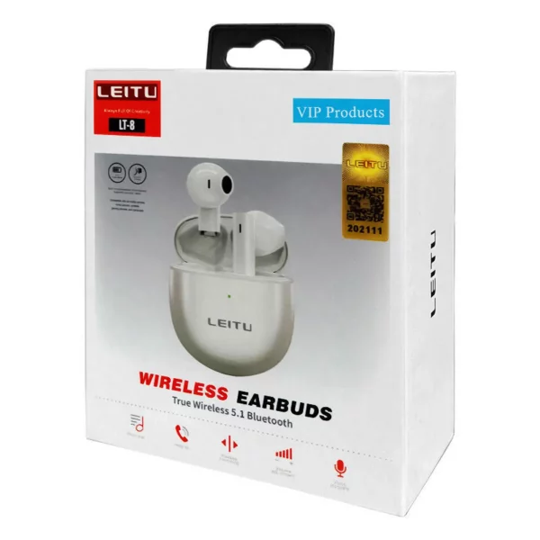 هنذفری بلوتوثی (ایرپاد) لیتو WIRELESS EARBUDS LEITU LT-8